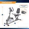 Marcy Magnetic Recumbent Exercise Bike with 8 Resistance Levels NS-40502R,Grey view 2