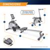Marcy Foldable 8-Level Magnetic Resistance Rowing Machine with Transport Wheels NS-40503RW,Grey view 2