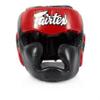 Fairtex HG13 Genuine Leather Boxing Headgear - MMA & Muay Thai Protection with Adjustable Straps and Multi-Layered Shock Absorption - Ideal for Boxing, Sparring, and Martial Arts(Black/Red/Medium) view 2