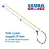 Scuba Choice 5' (Two-Piece) Fiberglass Travel Pole Spear, 3 Speartip Set (12" Paralyzer, Single Barb & Lionfish Tip) w/Black Hawaiian Sling & Carry Bag, Ice Spearfishing & Underwater Hunting Gear view 2