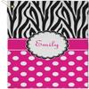 RNK Shops Personalized Zebra Print & Polka Dots Golf Towel - Poly-Cotton Blend - Small w/Name or Text view 1
