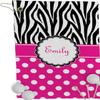 RNK Shops Personalized Zebra Print & Polka Dots Golf Towel - Poly-Cotton Blend - Small w/Name or Text view 2