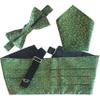 Christmas Cummerbund Sets: Includes Bow Tie & Hanky (Green & Gold Leaf) view 1