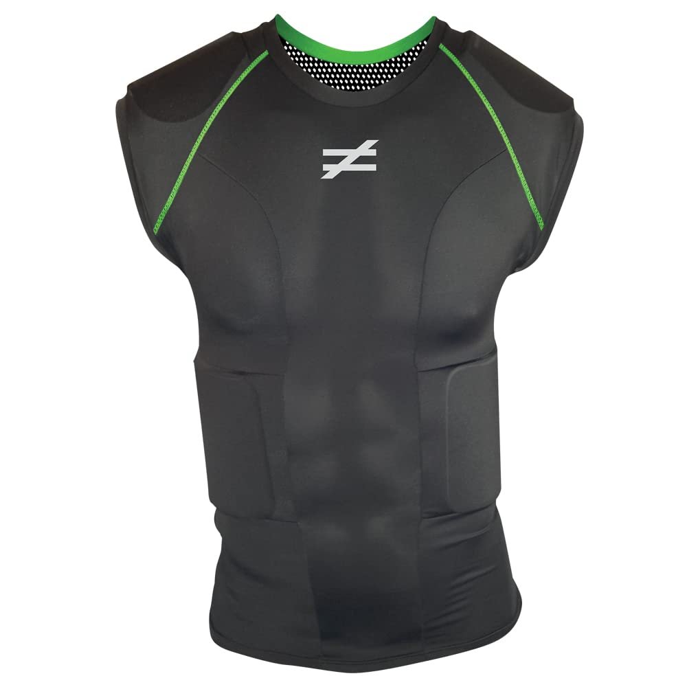 Unequal Invincible Padded Compression Shirt with Rib & Shoulder Protection for Football (Adult Sizes)