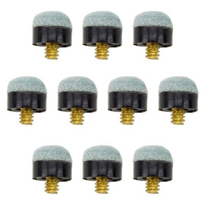 Premium Soft Tip Brass Screw On Pool Cue Tips - Set of 10!