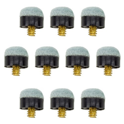 Premium Soft Tip Brass Screw On Pool Cue Tips - Set of 10!