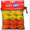 Soft Hit Golf Foam Practice Balls 12 Pack, with Carry Tote - Orange/Yellow - Limited Flight - Indoor or Outdoor Training Polyurethane Foam view 1