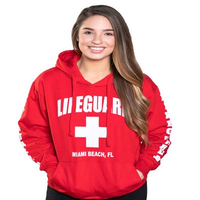 LIFEGUARD Official Ladies Miami Hoodie Red Medium