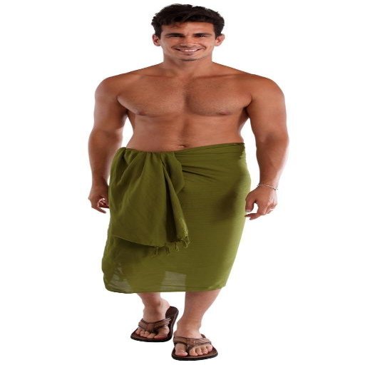 1 World Sarong Mens Light Green Olive Sarong
