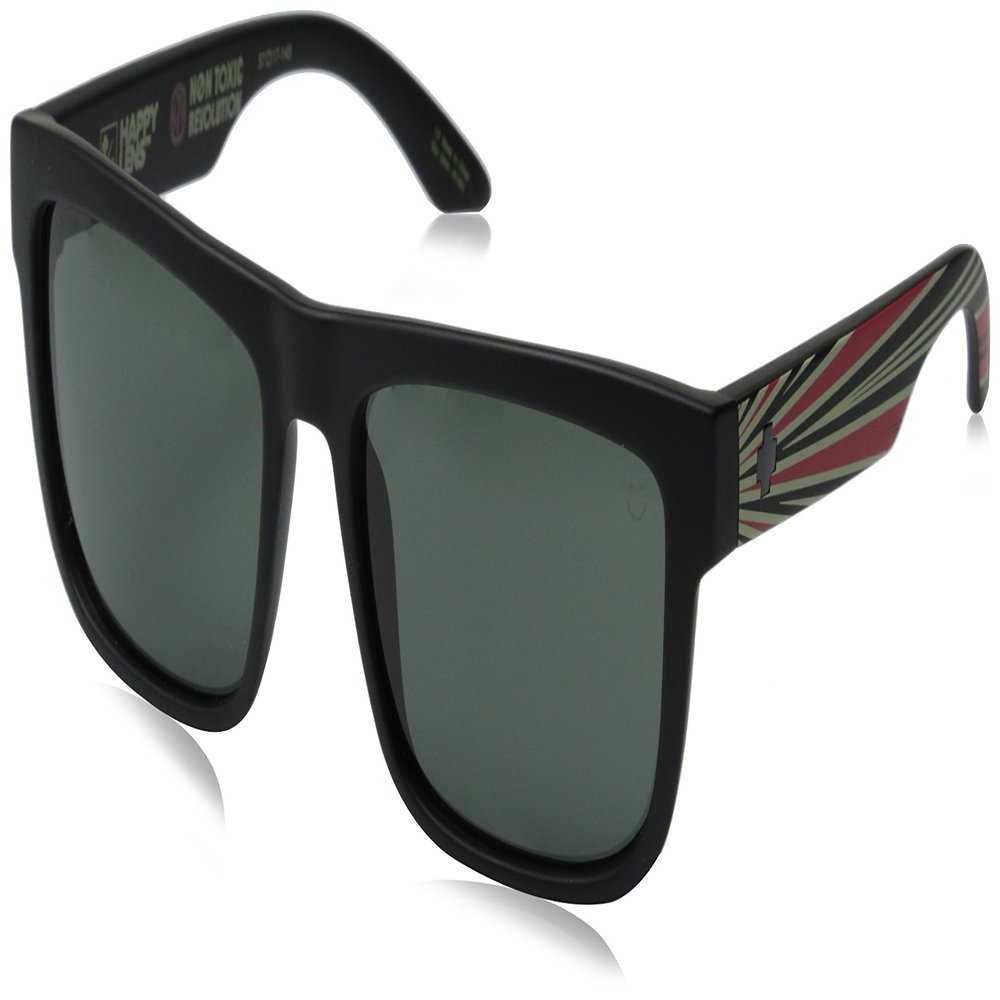 Spy Optic Discord Flat Sunglasses, Spy Matte Black,Happy Gray & Green, 57 mm