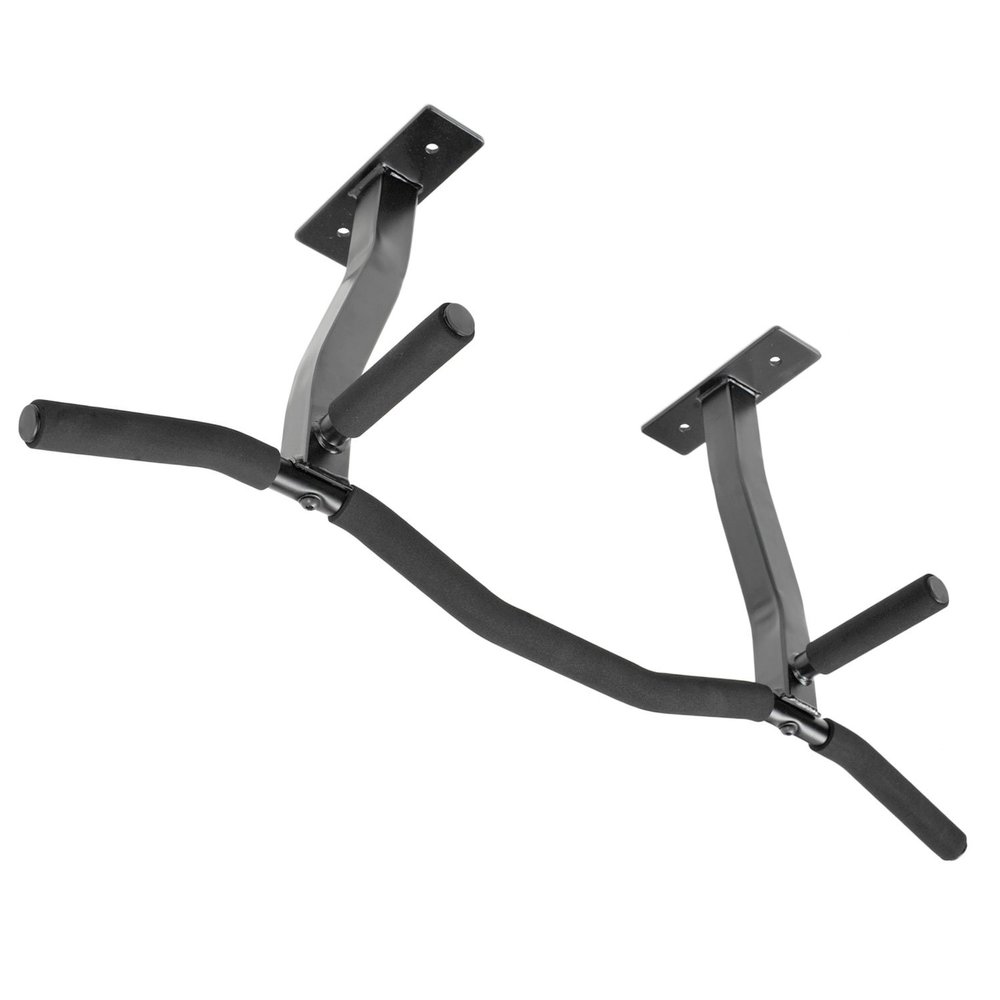 Ceiling Mount Pull Up Bar with Reversible Risers for 16 and 24 Inch Joists with Optimum Grip Spacing by Ultimate Body Press
