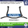 Ceiling Mount Pull Up Bar with Reversible Risers for 16 and 24 Inch Joists with Optimum Grip Spacing by Ultimate Body Press view 2