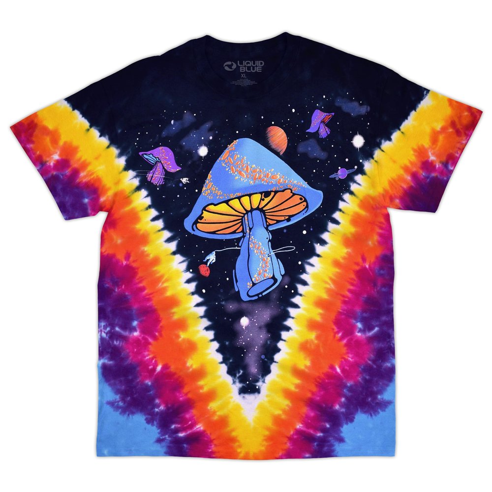 Liquid Blue Men's Plus-Size Space Shroom T-Shirt, Tie Dye, XXX-Large