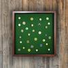 Eureka Golf Products Golf Ball Marker Display Case w/ Acrylic Cover | Holds 100 Pegged or Non Pegged (Flat) Ball Markers | Cherry Finish | Wall Mounted Wooden Case | Measures 15.5" W X 16.5" H view 2