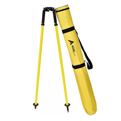 AdirPro Prism Pole Bipod  Aluminum Range Pole Bipod - Monopod for Rover Rod, GPS Bipod, Leveling Staff  GNSS Rod Stand - Survey Equipment for Total Station Surveying (Yellow)