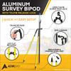 AdirPro Prism Pole Bipod  Aluminum Range Pole Bipod - Monopod for Rover Rod, GPS Bipod, Leveling Staff  GNSS Rod Stand - Survey Equipment for Total Station Surveying (Yellow) view 2