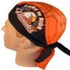Danbanna Deluxe Born to Ride Hear the Thunder Eagle Bandana Headwrap Headscarf Adjustable Cap Hat Black Orange White with Terry Cloth Sweatband By Capsmith view 2