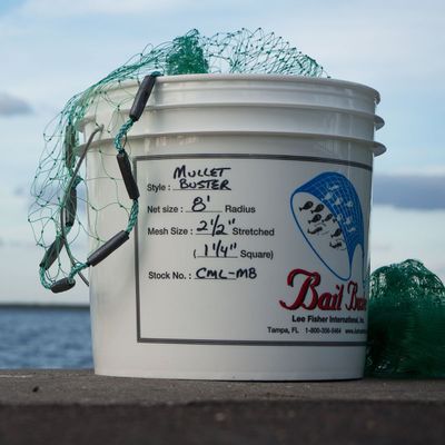 Bait Buster Mullet Cast Nets 1-1/4" Sq. Mesh (12 ft. Radius)