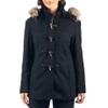 Alpine Swiss Duffy Womens Wool Blend Toggle Coat Removable Faux Fur Hood Classic Duffle Overcoat Warm Winter Jacket BLK M view 2