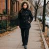Alpine Swiss Duffy Womens Wool Blend Toggle Coat Removable Faux Fur Hood Classic Duffle Overcoat Warm Winter Jacket BLK M view 3
