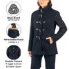 Alpine Swiss Duffy Womens Wool Blend Toggle Coat Removable Faux Fur Hood Classic Duffle Overcoat Warm Winter Jacket BLK M view 4