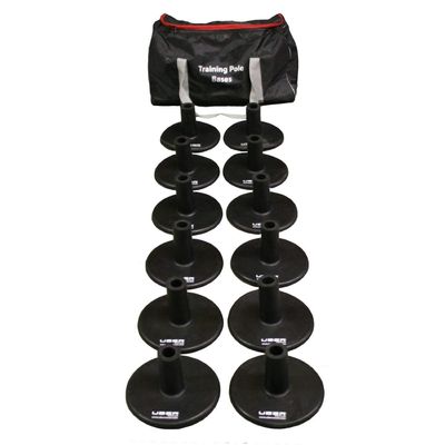 Rugged Soccer Weighted Bases for Agility Poles Training Set - Rubber - Set of 12