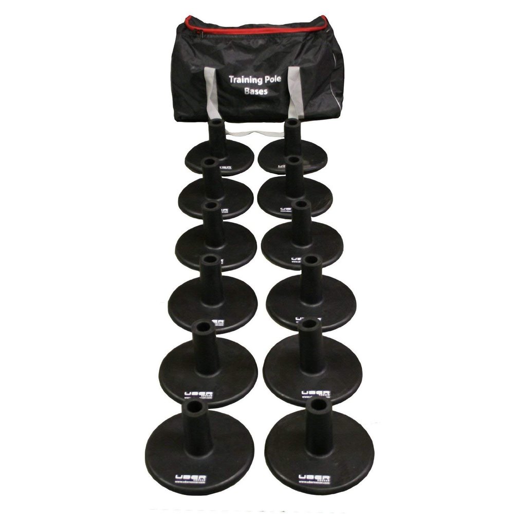 Rugged Soccer Weighted Bases for Agility Poles Training Set - Rubber - Set of 12