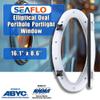 SEAFLO 16.1" x 8.6" Elliptical Oval Porthole Portlight Window - ABS Plastic & Tempered Glass, White, for Boat, Yacht, and Marine Applications view 2