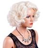 GNIMEGIL 12 inch Short Blonde Curly Wigs for Women Big Wavy 80s Flip Wigs Cosplay Costume Party Halloween Synthetic Yellow Blonde Hair Natural Mommy Wig with Weaving Cap view 1