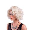 GNIMEGIL 12 inch Short Blonde Curly Wigs for Women Big Wavy 80s Flip Wigs Cosplay Costume Party Halloween Synthetic Yellow Blonde Hair Natural Mommy Wig with Weaving Cap view 2