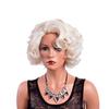 GNIMEGIL 12 inch Short Blonde Curly Wigs for Women Big Wavy 80s Flip Wigs Cosplay Costume Party Halloween Synthetic Yellow Blonde Hair Natural Mommy Wig with Weaving Cap view 3
