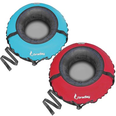 Bradley Snow Tubes with 50" Heavy Duty Cover | 2 Pack Inflatable Sledding Tubes 1 Red 1 Blue