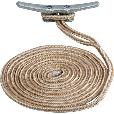 SEADOG Premium Double Braided Nylon Dock LINE Braided Dock Line (Color: Gold/White, Size: 3/4" X 35')