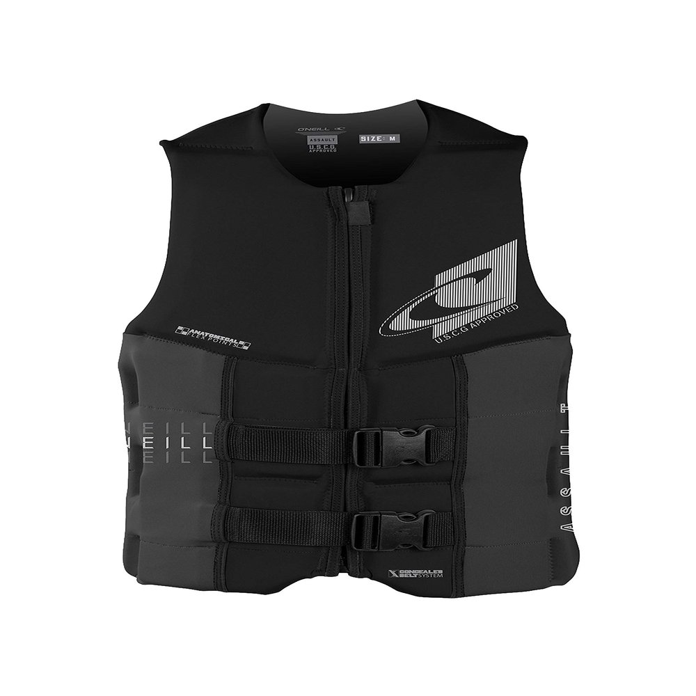 O'Neill Wetsuits Men's Assault USCG Life Vest, Black/Graphite, Medium