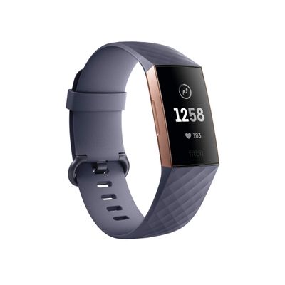 Fitbit Charge 3 Fitness Activity Tracker, Rose Gold/Blue Grey, One Size (S & L Bands Included) (Renewed)