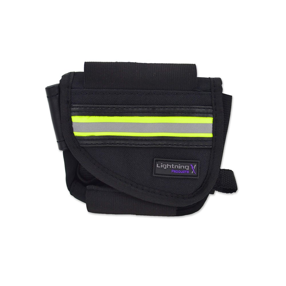 Lightning X Products New Improved Design & Clip EMS First Responder Hip Pouch with Reflective & Belt Clip - Black