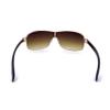 SA106 Mens Italian Designer Fashion Wrap Shield Sport Pilot Sunglasses Gold - Brown view 4