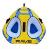 RAVE Sports Fastrax Towable Tube, 1-2 Riders, Unique Shape for Fast Rides, Two Riding Styles, Quick Connect Tow Point, Durable Nylon Cover, Foam-Filled Reinforced Handles, Boat Towables-Tubes view 1