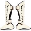 Fairtex SP7 Muay Thai Shin Guards for Men, Women, Kids | Shinguards Made with Syntek Leather & are Premium, Lightweight & Durable | Detachable shin & Foot Protector- Large, White view 3