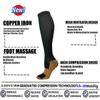 Sooverki Copper Compression Socks for Men & Women 8 Pack 15-20mmHg - Knee High Stockings Best Support for Running Athletic Work Travel Black Wide Calf Nylon plain gifts medias view 3