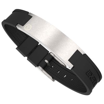 PROEXL Best Magnetic Energy Golf Bracelet for Men Gray Brushed Steel with Black Strap