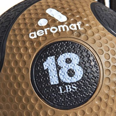 Aeromat Elite Power 39" Rope 18 lb Medicine Balls for Exercise - 10" Dia Workout Ball, Weighted Balls for Exercise, Weight Ball, Wall Balls for Exercise, Color-Coded Medicine Ball with Rope (Bronze)