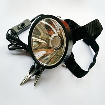 10W 12V Led Outdoor Headlamp Hunting Fishing External Power Dc Clip Power Headlight Glare (Warm White)
