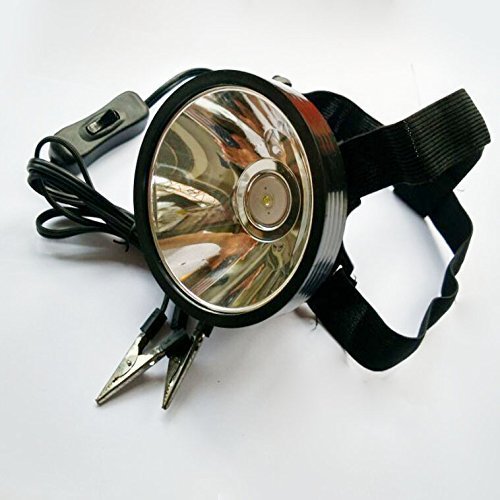 10W 12V Led Outdoor Headlamp Hunting Fishing External Power Dc Clip Power Headlight Glare (Warm White)