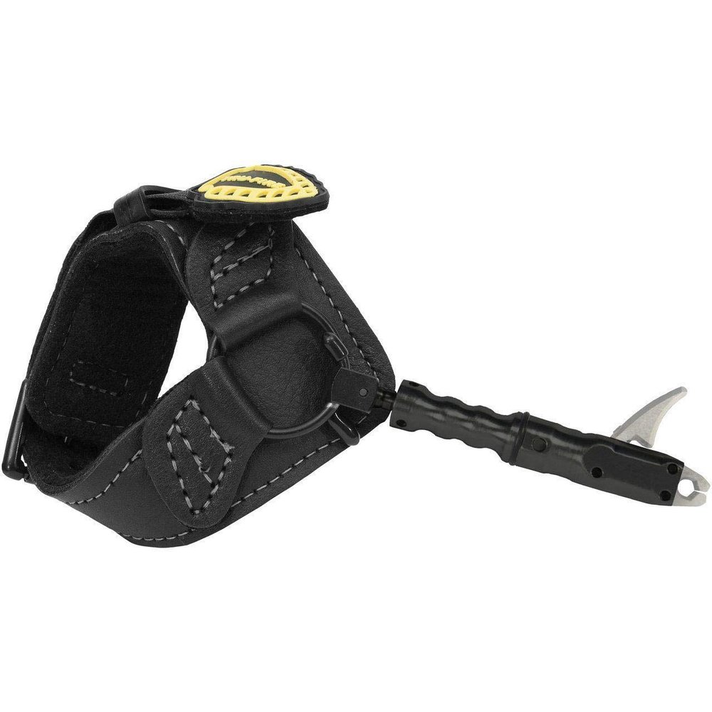 Tru-Fire Smoke Adjustable Archery Compound Bow Release with Foldback Design - Black Wrist Strap