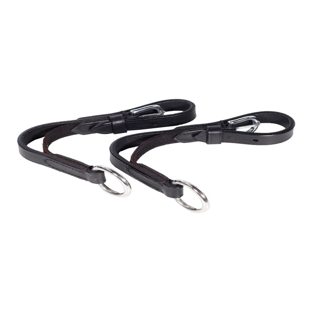 HORZE Soft Elastic Horse Rein-Aid Inserts | Rein Extensions to Improve Horseback Riding Contact - Black - One Size