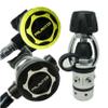 Palantic AS101 Yoke Diving Regulator and Octopus Combo - Unbalanced Flow-by Piston with 36" Yellow & Black Hose - Second Stage Large Purge Button, Sealing for Corrosion Protection view 1