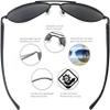 J+S Premium Ultra Sleek, Military Style, Sports Aviator Sunglasses, Polarized, 100% UV protection (Large Frame - Matte Black Frame/Black Lens) view 2
