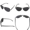 J+S Premium Ultra Sleek, Military Style, Sports Aviator Sunglasses, Polarized, 100% UV protection (Large Frame - Matte Black Frame/Black Lens) view 3