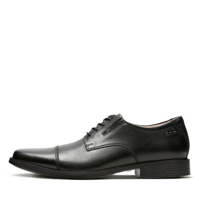 Clarks Men's Tilden Cap Oxford, Black Leather, 10 M US